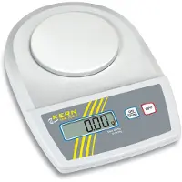 Kern EMB 600-2 Brevvægt Vejeområde: 0.6 kg Aflæsningsnøjagtighed: 0.01 g Batteridrevet, strømdrevet (valgfrit) Hvid