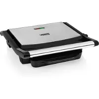 Princess 01.112415.01.001 Paninigrill, Schwarz, Edelstahl, Rechteckig, Rost, 300 x 240 mm, Verschlussdeckel