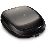 Tefal SW3418 Snack Time 2-in-1 Sandwichmaker und Waffeleisen, 700 W, Schwarz/Grau