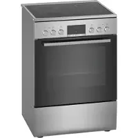 Bosch Serie 4 HKR39C250, Freistehender Herd, Schwarz, Grau, Drehregler, Berührung, Chrom, Vorderseite, 1,2 m