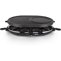 Tristar RA-2996 Raclette, 8 Person(en), Schwarz, Oval, 430 x 300 mm, Drehregler, 1200 W