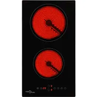 vidaXL Glaskeramik-Kochfeld mit 2 Platten Touch Control 3000 W