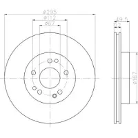 Hella Bremsscheibe [Hersteller-Nr. 8DD355102-761] für Mercedes-Benz