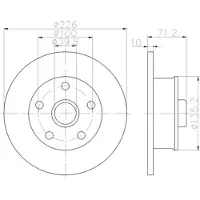Hella 1x Bremsscheibe [Hersteller-Nr. 8DD355113-411] für Seat, VW