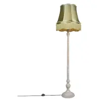 QAZQA Retro Stehlampe grau mit grünem Oma Schatten - Classico