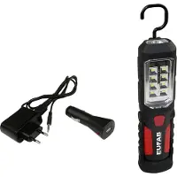 Eufab 12V 230V SMD LED Akku Arbeitsleuchte Li-Ion Stablampe Werkstattlampe