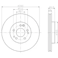 Hella Bremsscheibe Vorderachse Belüftet [Hersteller-Nr. 8DD355103-031] für Mercedes-Benz