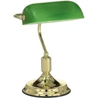 Ideal Lux LAWYER TL1, Messing, Grün, Glas, Metall, Schlafzimmer, Studie, IP20, E27, 1 Glühbirne(n)