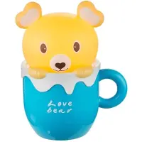 Globo LED Tischleuchte, Bär in Tasse, blau, gelb, H 19,5cm