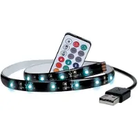 Solight LED RGB Streifen für TV, 2 x 50cm, USB, Schalter, Fernbedienung