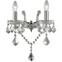 Ideal Lux Florian Metall-Kristall Chrom 2 Lichter E14 Klassische Wandleuchte