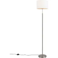 QAZQA Moderne Stehlampe aus Stahl mit weißem Schirm - VT