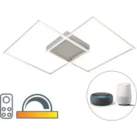 Q-SMART-HOME LED Deckenleuchte Q-Inigo in Silber tunable white inkl. Fernbedienung 677 x 677 mm