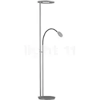 Holtkötter Nova Flex LED-Deckenfluter mit Leselicht-Aluminium matt/Schwarz-mit LED (2700K)