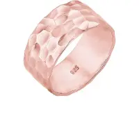 Elli Ring Basic Bandring Gehämmert Trend Cool 925 Silber Elli Rosegold