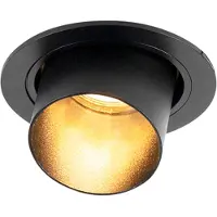 QAZQA - Modern Modernes rundes Einbaudownlight neigbar schwarz - Installa I Wohnzimmer I Schlafzimmer - Aluminium Rund - LED geeignet GU10