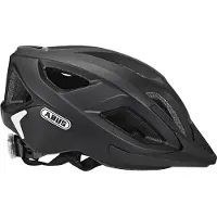 ABUS Stadthelm Aduro 2.0 - Allround-Fahrradhelm mit Licht - in sportivem Design für den Stadtverkehr - für Damen und Herren - Schwarz Matt, Größe L (58-62 cm)