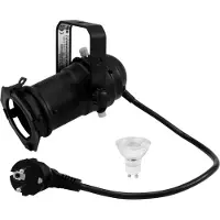 Steinigke Showtechnic Set PAR-16 Spot GU-10 schwarz + GU-10 230V LED SMD 7W 6400K