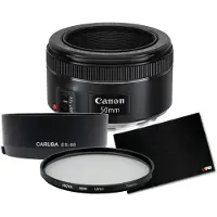 Canon EF 50mm F/1.8 STM + Sonnenblende + Kameraschutzsfilter + Objektivtuch