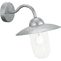 Eglo Außen-Wandlampe Milton, 1 flammige Außenleuchte, Wandleuchte aus Stahl feuerverzinkt in Silber und Glas, E27 Fassung, IP44