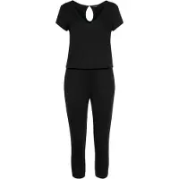 LASCANA 7/8-Overall mit V-Ausschnitt, kurzärmliger Jumpsuit, Basic