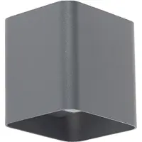 QAZQA Moderne Wandleuchte Dunkelgrau inkl LED IP54 Quadratisch Evi