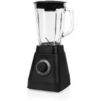 Princess 212085 Schwarzer Stahl-Mixer, Tischplatten-Mixer, 1,5 l, Pulsfunktion, Eis-Crusher, 1000 W, Schwarz, Transparent