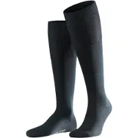 Falke Airport Herren Kniestrümpfe, 41-42, Schwarz, Uni, Schurwolle