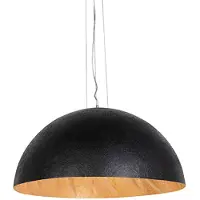 QAZQA - Modern Industrie I Vintage I Hängelampe I Pendellampe I Halbrund Pendelleuchte schwarz mit Gold I Messing 70 cm - MagnaI 3-flammig I Wohnzimmer I Schlafzimmer - Kunststoff Rund - LED geeignet