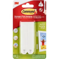3M Command strips til billedophæng, hvid, 4 x 2 store strips, op til 7,2 kg