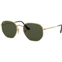 Ray-Ban HEXAGONAL FLAT LENSES, Erwachsener, Uni, Hexagonal, Gold, Nicht-polarisierte Linse, Metall