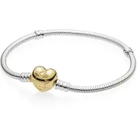 Pandora 568707C00 Damen-Armband Zweifarbig mit Herz-Verschluss