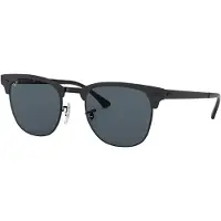 Ray-Ban RB 3716 CLUBMASTER METAL Unisex-Sonnenbrille Vollrand Quadratisch Metall-Gestell, Schwarz