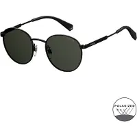Polaroid PLD 2053/S Unisex-Sonnenbrille Vollrand Oval Metall-Gestell, schwarz