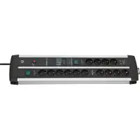Brennenstuhl 1392000232, 3 m, Drinnen, Type E/F, IP20, Schwarz, Silber, 14 AC-Ausgänge