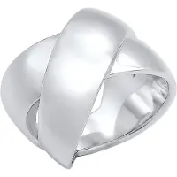 Elli Ring Bandring Modern Statement Blogger Kreuz 925 Silber Elli Premium Silber
