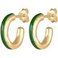 Elli Ohrringe Creolen Hänger Emaille Edel 925 Sterling Silber Elli Gold