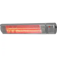 Eurom Golden 2200 Comfort RCD, Elektrischer Halogen-Raumheizer, Halogen gas, IP65, Innen & Außen, Wand, Edelstahl