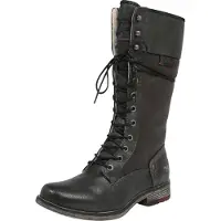 Mustang Damen Stiefel Schnürstiefel Warmfutter Blockabsatz 1295-606, Größe:36 EU, Farbe:Grau