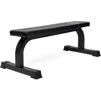 VirtuFit Flache Fitnessbank Schwarz - Stabile Trainingsbank bis 250 kg