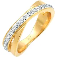 Elli Ring Wickelring Zart Kristalle 925 Silber Elli Gold