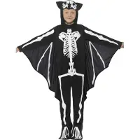Smiffys Kostüm - Bat Skeleton - Schwarz/Weiß - - 10-12 Jahre (140-152) - Kostüme