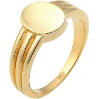 Elli Ring Siegelring Basic Blogger Geo 925 Sterling Silber Elli Gold