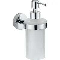 TESA Seifenspender-Set Smooz, 200 ml, nachfüllbar, innovative Klebelösung, verchromt