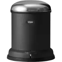 Vipp Vipp13 Tretmülleimer, schwarz, 4L, Stahl - , Vipp13, Schwarz, für Badezimmer, Metall, Design