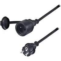 Solight predlžovací prívod - spojka, 1 zásuvka, 5m, 3 x 1,5mm2, gumová, čierna