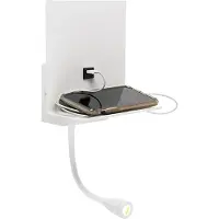 QAZQA Moderne Wandleuchte weiß mit USB und Flexarm - Flero