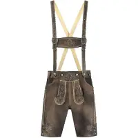 Haus Huberts Lederhose Herren kurz sandgrau, Groesse:50