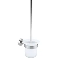 TESA WC-Bürste Moon, Befestigung ohne Bohren, inkl. Klebelösung, ablösbar, Edelstahloptik