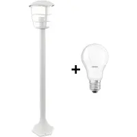 Eglo ALORIA, Außensockel-/Pfostenbeleuchtung, Weiß, Aluminium, Kunststoff, IP44, Eingang, Garten, Terrasse, E27